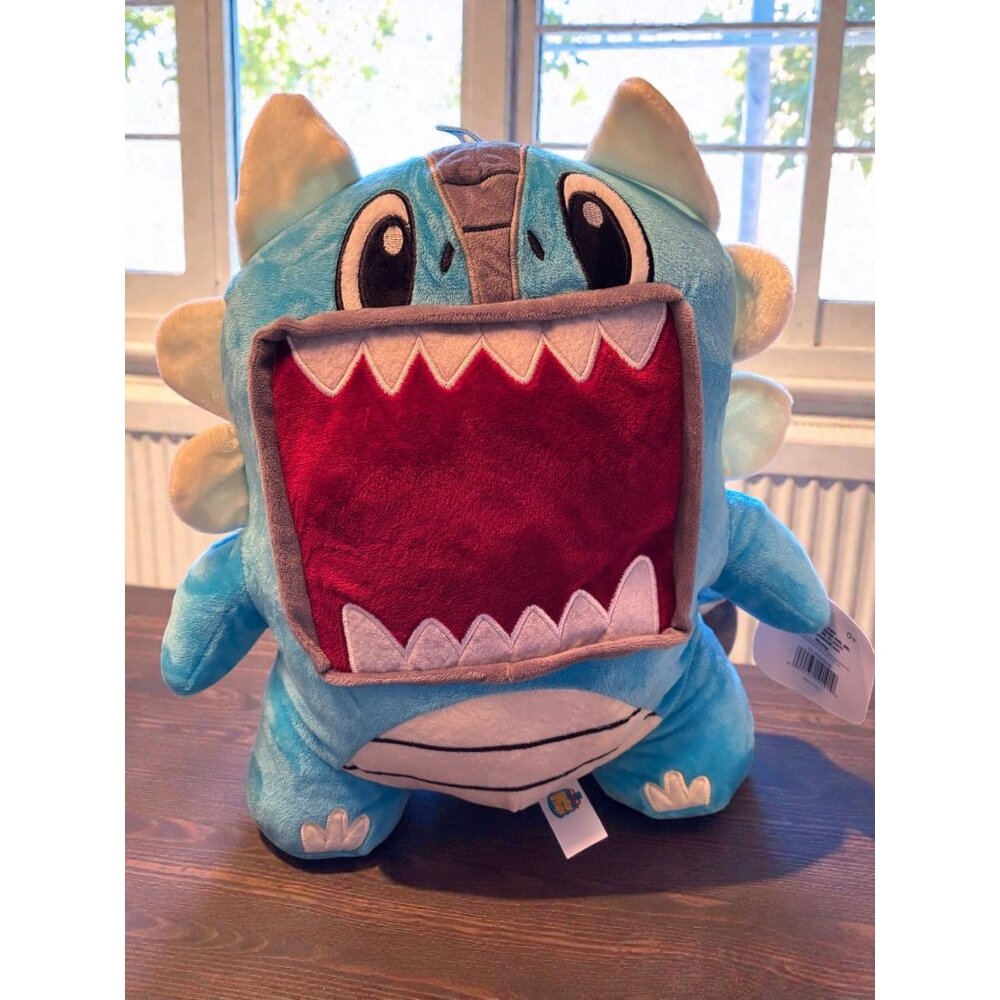 Blue Jaw Droppers Dinosaur Plush Toy With Open Mouth Design 15" Soft & Cuddly Ki